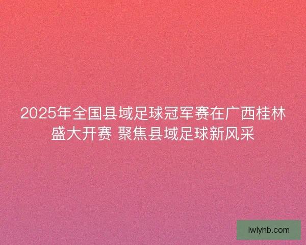2025年全国县域足球冠军赛在广西桂林盛大开赛 聚焦县域足球新风采